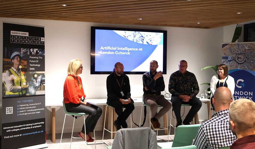 panel discuss AI at Gatwick Airport